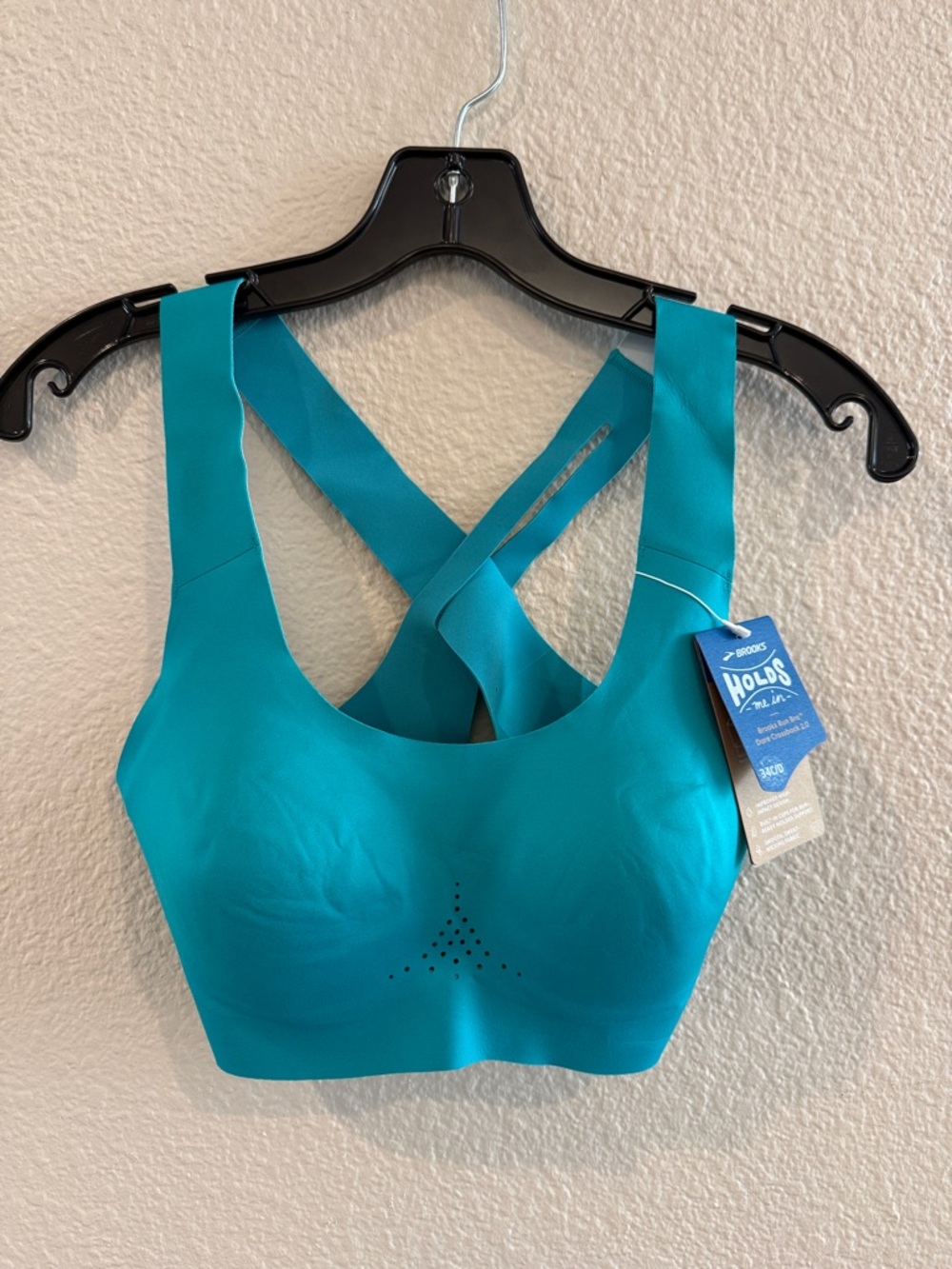 Brooks Teal Cross-Back Support Sports Bra